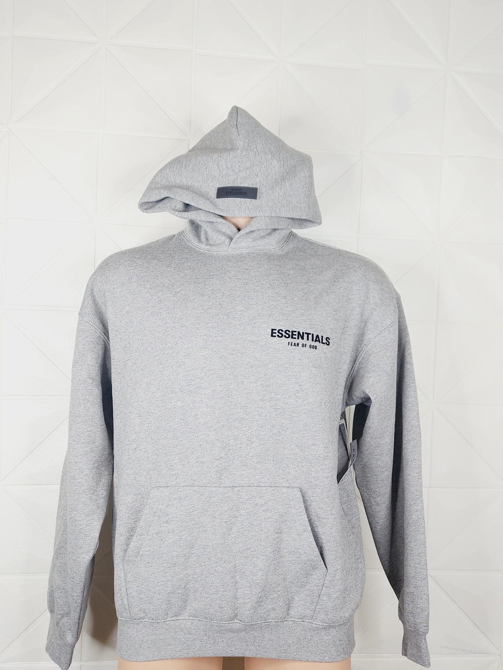 ESSENTIALS Men’s Grey Hoodie Sweatshirt - Picture 6 of 9